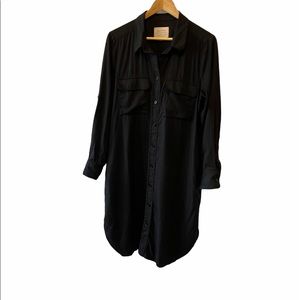 PART TWO Black Long Button Up Shirt Dress 40
